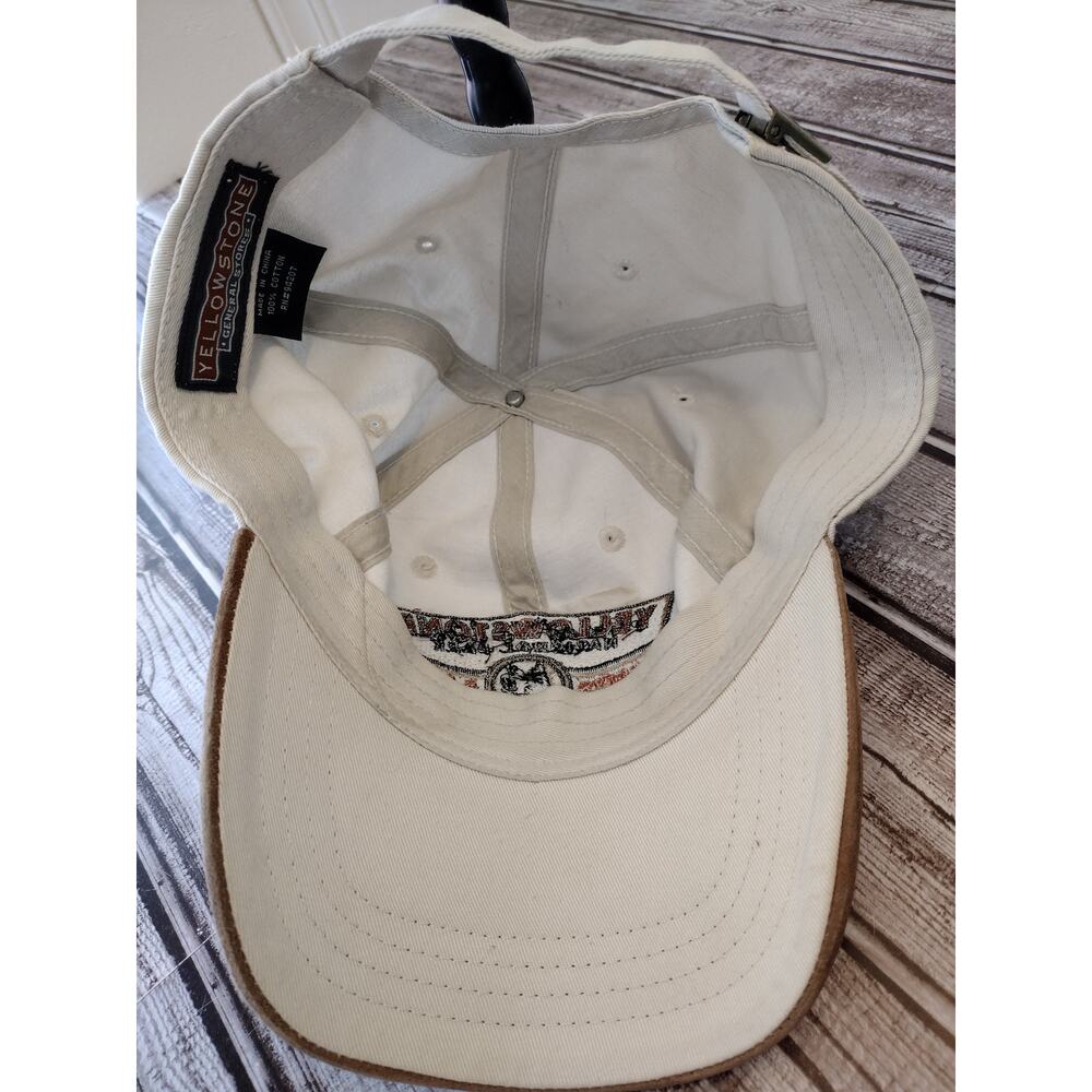 Vintage Yellowstone PRESERVE & PROTECT BEAR Ball Cap Hat Cotton/Suede-Like Bill - Picture 7 of 10